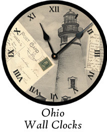 Unique Wall Clocks - Ohio Clocks - Ohio Postcard Clocks
